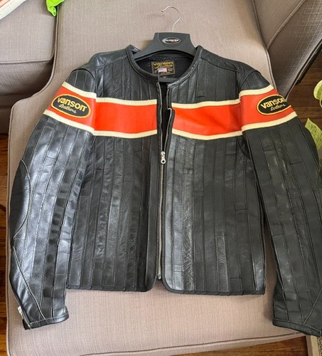 Giacca pelle moto vanson uomo - moto,