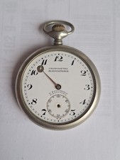Orologio Da Tasca CRONOMETRO ALESSANDRIA T.POLLAROLO ARGENTAN DA SISTEMARE