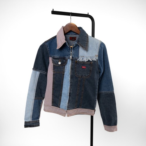 Giacca patchwork denim donna