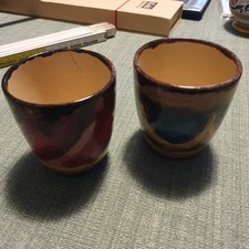 Coppia Bicchieri In Ceramica