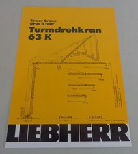 Scheda Dati / Descrizione Tecnica Liebherr Gru A Torre 63 K Del 03/1986