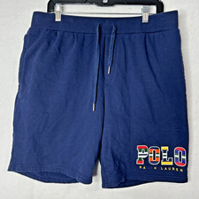 Polo Ralph Lauren uomo blu navy POLO logo grafico maglia pantaloncino taglia XL TG