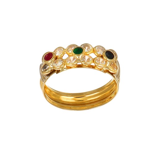 Anello oro giallo fiori con - fiori,