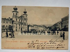 GORIZIA Saluto Gruss aus GORZ Piazza grande animata vecchia cartolina