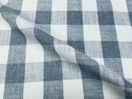 Tessuto lino quadri gingham - lino,
