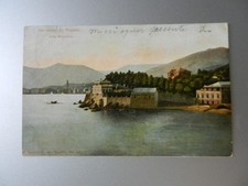 20167) RAPALLO VILLA MIRAMARE ACQUARELLATA TIMBRO AMBULANTE PISA GENOVA 1904