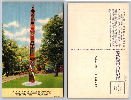 Cartolina raven totem pole - totem,