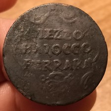 Moneta Mezzo Baiocco 1740-1758 Ferrara, Benedetto XIV, Rif. 7865