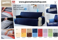 Genius - Copridivano Natural 3/2 posti e poltrona Double Face Braccioli separati