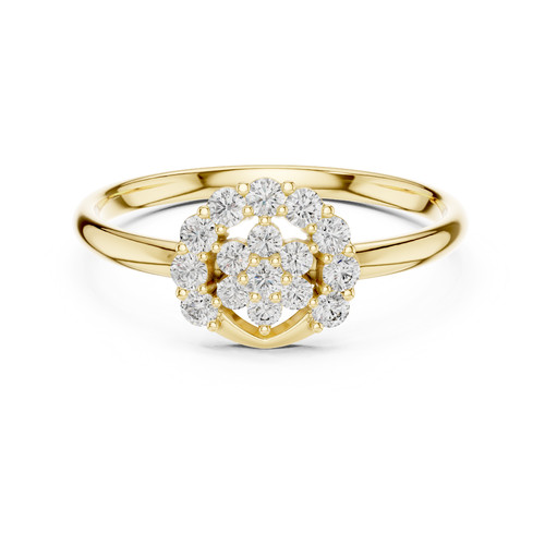 Anello con diamanti tondi