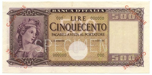 500 lire campione italia - 500,
