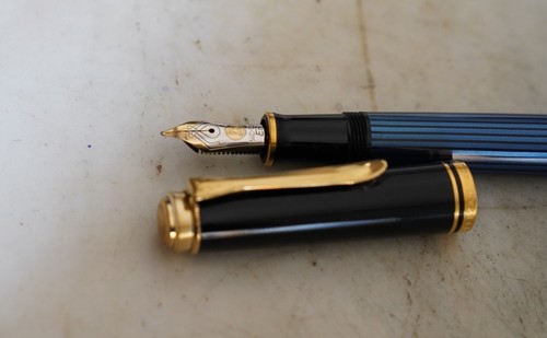 Penna pelikan 400 resina blu - penna, m