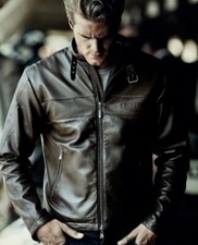 Giacca in pelle originale Jaguar Heritage da uomo marrone 50JMLEATHERJKT