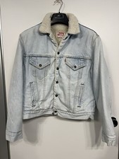 90s Levi’s Giacca Sherpa di jeans vintage imbottita rara Tg. 42 (M) Made in USA