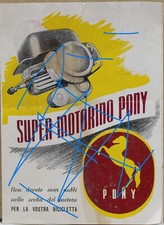 depliant pubblicitario super motorino pony ausiliario bicicletta no mosquito