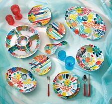 Servizio di Piatti in Melamina BRANDANI Tahiti Colorati Mare Corallo Tavola