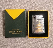 Accendino Carrillon De Luxe Blue Bird music lighter con scatola