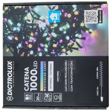 Luci Natalizie 1000 LED Multicolore Candy 20m IP44 Esterno Interno Trasformatore