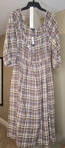 Abito midi madewell quadri - midi, a