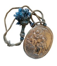 *HH* Antico Scapolare Ex voto Placca Religiosa Votiva Devozionale Confraternita 