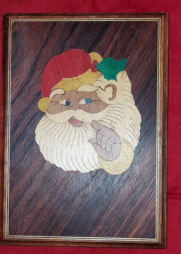 Quadretto legno babbo natale - legno,
