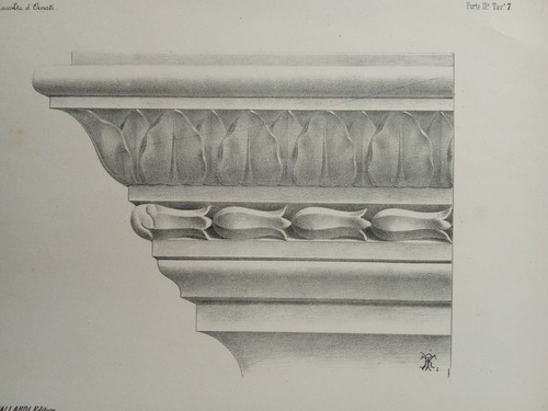 Antica litografia 800 cornice - litografia,