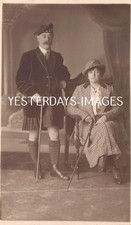Gentleman Highlander & Ladie Wife Fashion Cuper Studios Ltd Cupar Fife Postcard