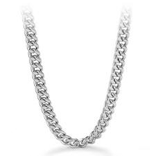 Collana da uomo in argento sterling 925 catena maglia cubana Miami 12 mm 22" 24" 26" 28"
