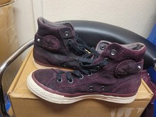Scarpe da ginnastica donna Converse Ctas con cinturino in pelle bordeaux taglia UK 5