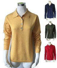 Polo donna maglione 100% lana colore oliva rosso giallo marino taglia 52 vendita sgombero