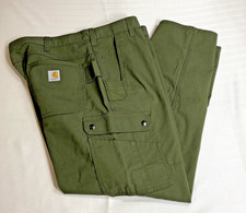 Pantalone da lavoro Carhartt Cargo uomo 42x30 verde oliva robusto flessibile rilassato rinforzato