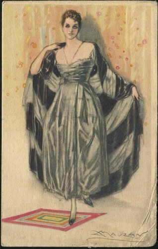 A243 cartolina donna - cartolina,
