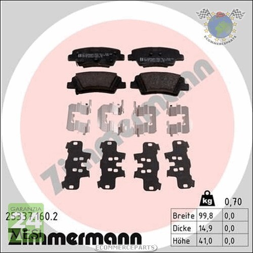 Kit pastiglie freno zimmermann - kit,