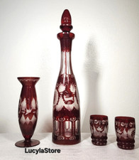 Antico set bicchieri e vaso