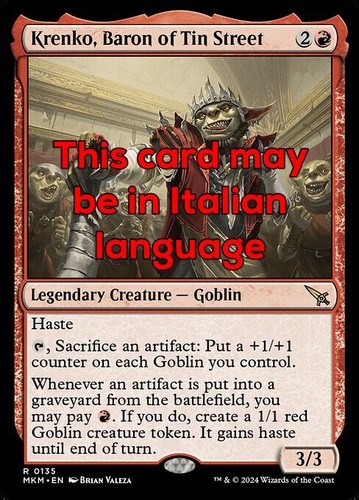 Mtg krenko baron tin - mtg,