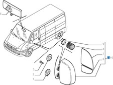 Specchietto retrovisore esterno destro per Fiat Professional Ducato
