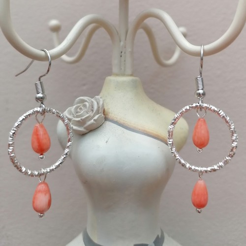 Orecchini corallo rosa - orecchini,