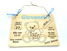 QUADRETTO nascita neonato personalizzabile in legno Regalo bambino per cameretta