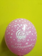 20 PALLONCINI IL MIO BATTESIMO ROSA GLOBO ?
