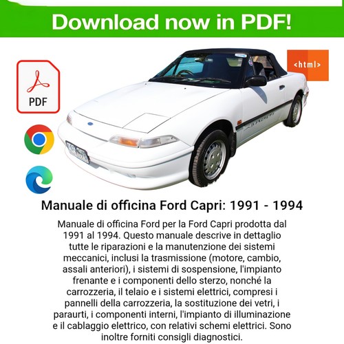 Manuale officina ford capri - manuale,