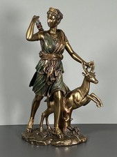 Scultura di Artemide di Versailles (Diana) effetto bronzo,29 cm, piccoli difetti