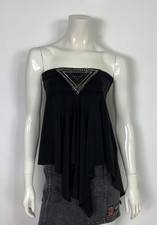 Pinko top crop maglia donna top usato nero M aderente luxury stretch hot T5809