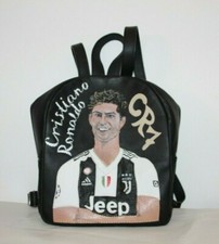 Zaino Vera pelle RONALDO CR7 JUVE ARTIGIANALE bianco nero fatto mano italy