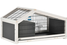 PawHut Conigliera in Legno con Casetta e Area Aperta per 1 Coniglio 90x53x50cm