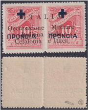 CEFALONIA E ITACA 1941 / SEGNATASSE - 10+10 LIRE ROSSO IN COPPIA, Nuovi segue