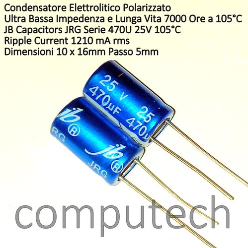Pezzi 470uf 25v - 5, 105°c