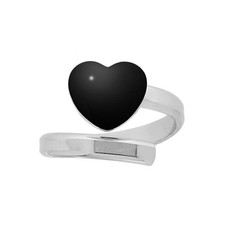 Anello aperto cuore smalto - anello,