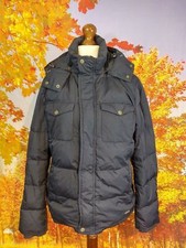 Giacca trapuntata imbottita in piuma Sisley blu 50% piumino 50%. UK donna taglia Large