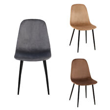 Sedia da pranzo in velluto VILLA gambe acciaio nere SET DA 4 PEZZI  vari colori