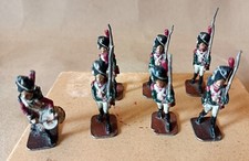 7 miniature in piombo dipinte a mano "Fanteria prussiana con batterista"